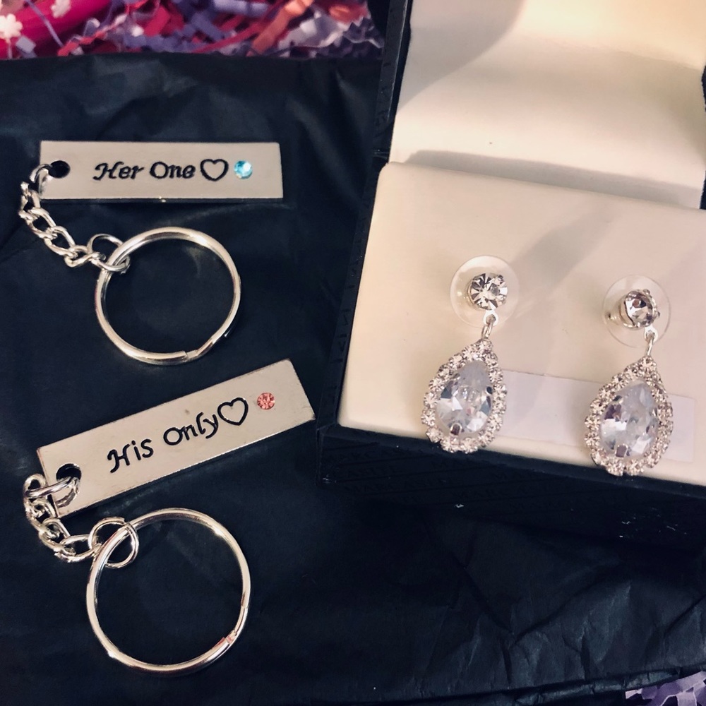 💎 3/$20 - 🆕 His & Her Only Keychain + Earrings Bundle